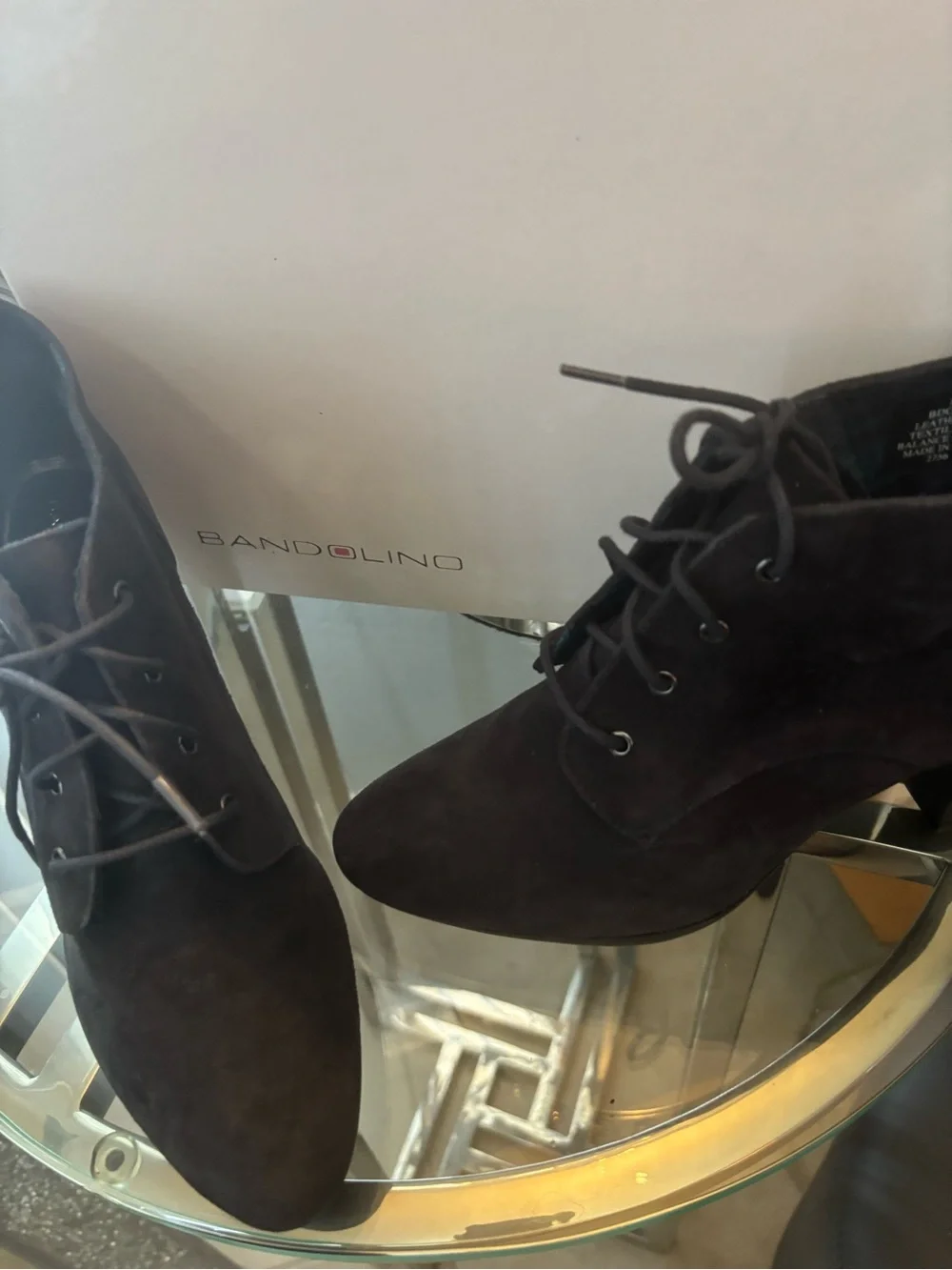 Bandolino Blue Suede Chukka Lace-Up Boots